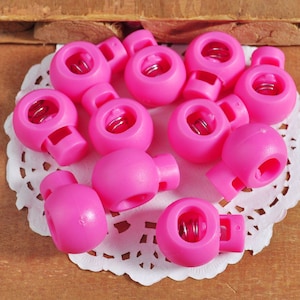 10-100Pc Plastic Single Hole Round Cordlock,Toggles Stopper,18mm drawstring lock,Hot pink cord lock,elastic cord stop,Toggle Lock supply