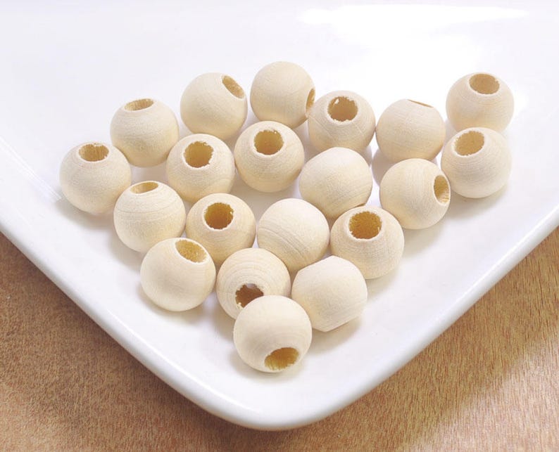 Al por mayor 100 pieza 15mm grandes redondos de madera cuentas | Etsy