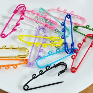 15 Colors,enamel Metal Safety Pin,colorful Safety Pin With 3 Loops,pins ...