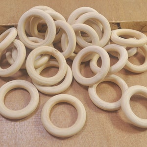 50Pcs ronde onvoltooide natuurlijke houten ring cirkel, Macrame ring, houten kralen, houten ambachtelijke benodigdheden, 33mm