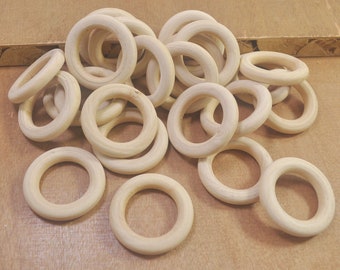 50Pcs Round Unfinished Natural Wood Ring Circle,Macrame ring,wood beads,wooden craft supplies,33mm