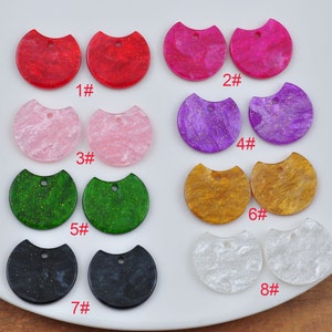 20mm Tortoise Shell Acetate Beads,Acetate Round Charm,Tortoiseshell Irregular Circle Shaped Earrings Pendant，DIY Earring Connector findings