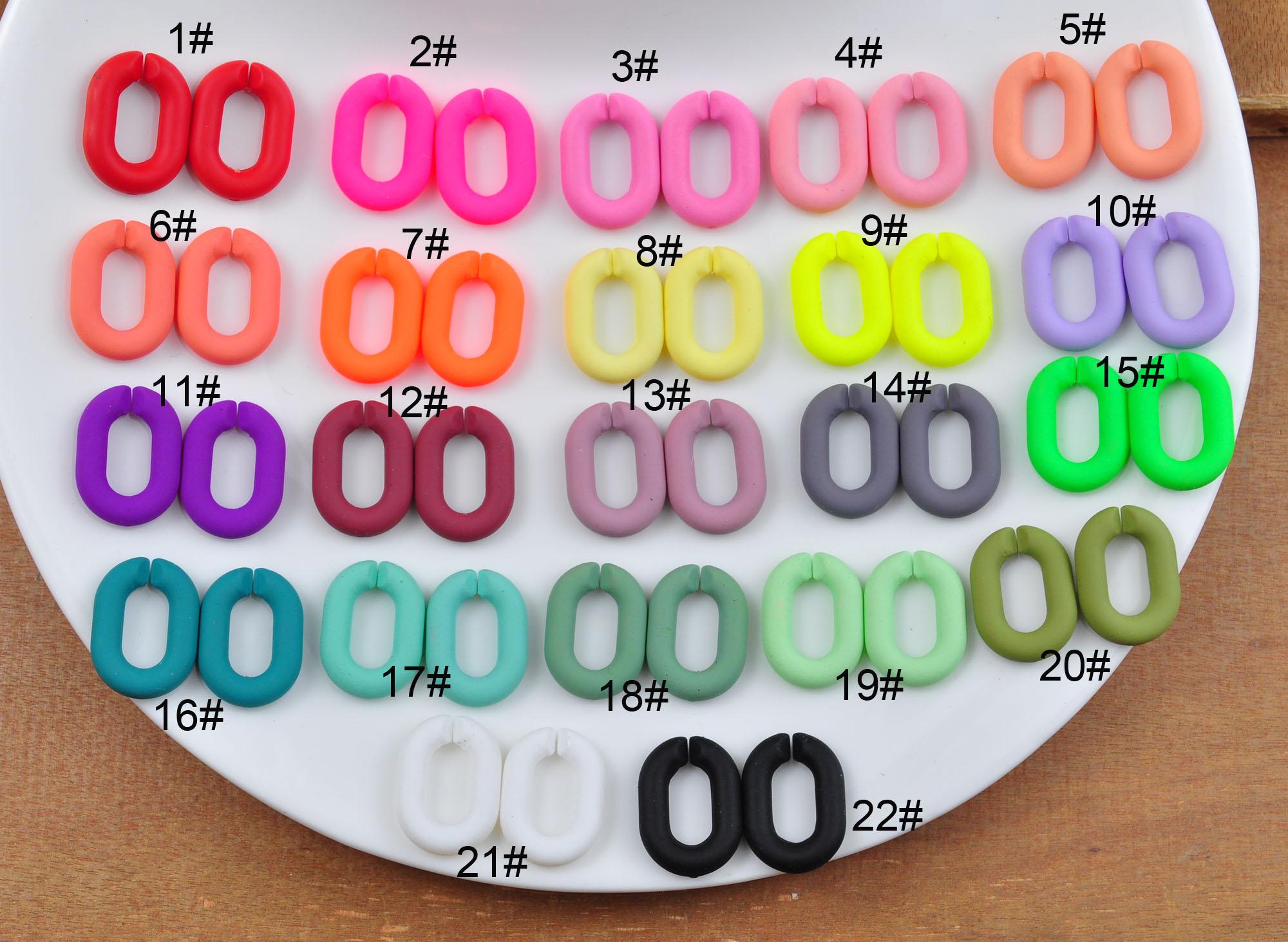22 Colors,acrylic Oval Chunky Chain Links,multi Rainbow Color Plastic ...