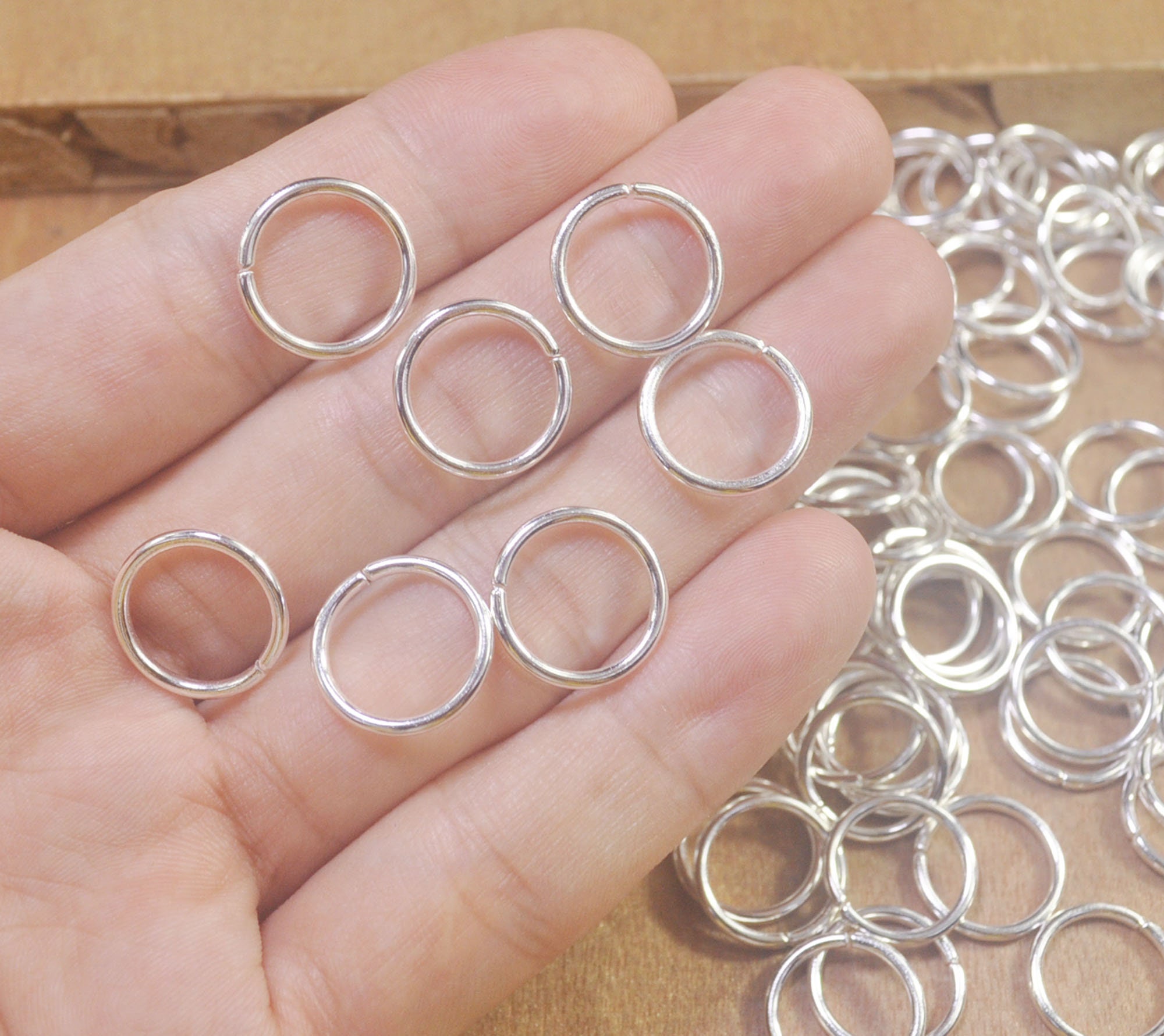 14mm X 1.5mm Thick Jump Rings,100pcs Silver Plated Open Jump Rings