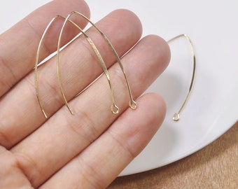 20Pcs Light Gold plated Earring Hooks,Brass Earwire,Jewellery Findings ,Arc Earring,Hook Earrings--42mm