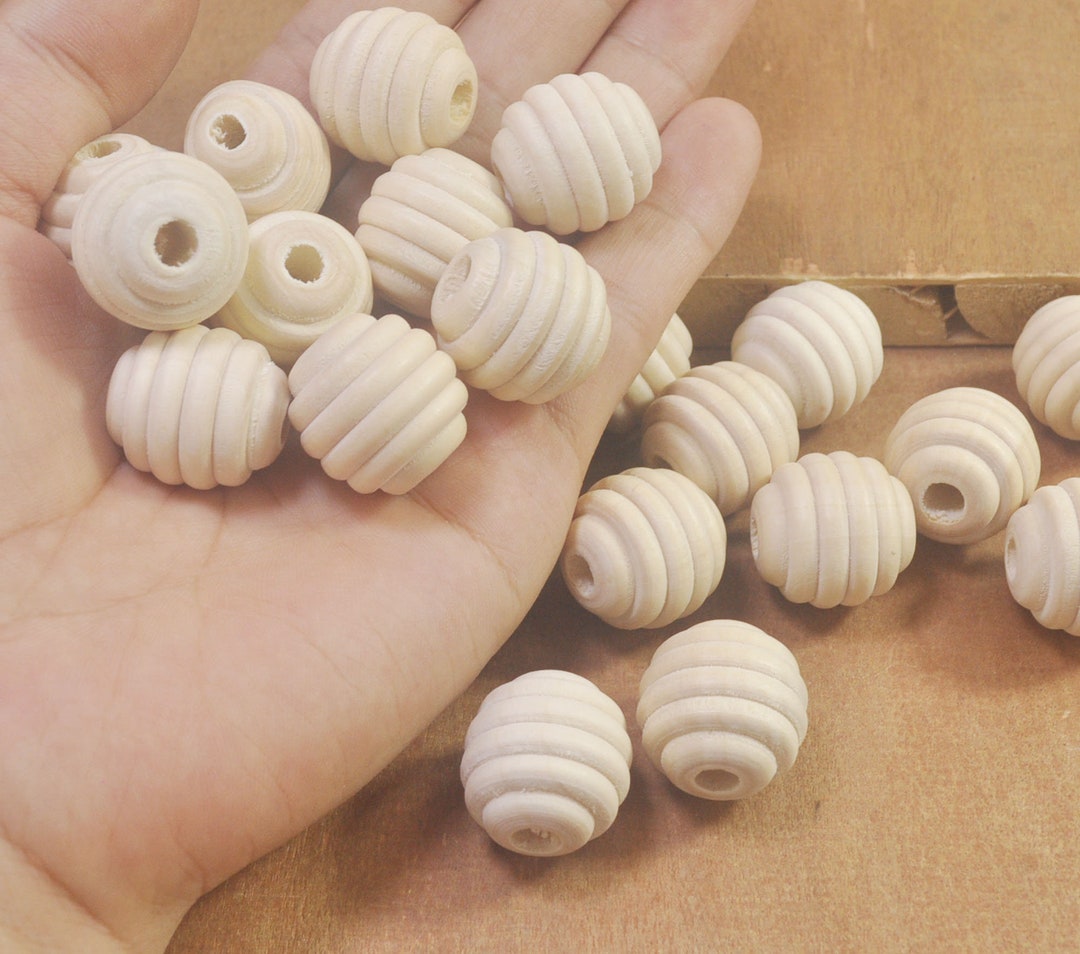 Round Unfinished Natural Wood Beads 20 Mm For Macramé STOKLASA Haberdashery And - Foto 8