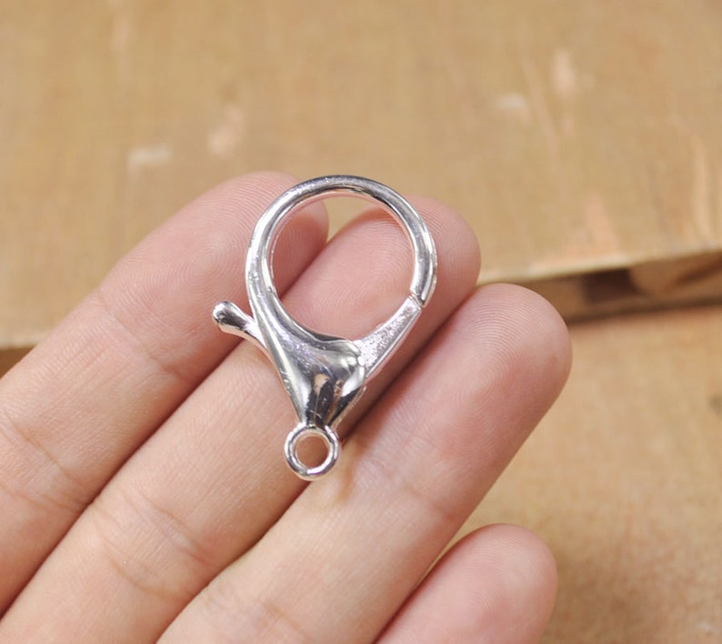 Jewelry Clasps,Metal Clasps Making Supplies--34X23MM 10Pcs Silver Color Alloy lobster claspskey clasps,Chunky Lobster Clasp Large Size