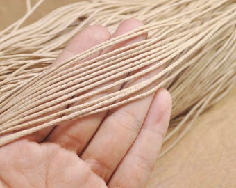 20 Yards/50 Yards Waxed Cotton Cords,1.5mm Khaki Color Cotton Cord,Nacklace and Bracelet Cord,Beading String Cord -- FF278