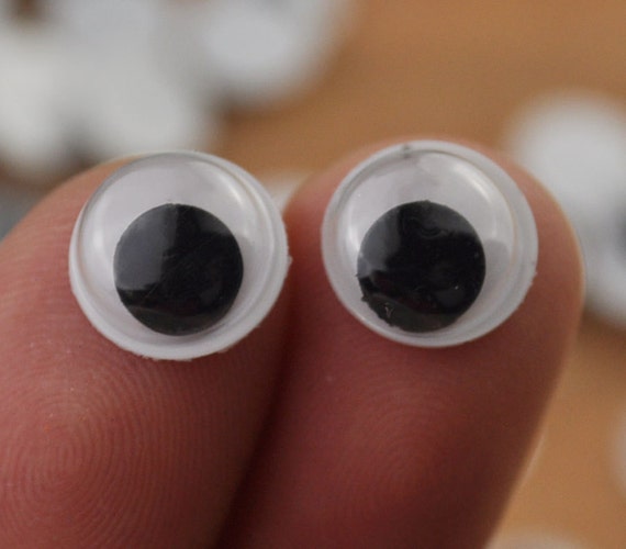 Mini Wiggle Eyes Black Small Plastic Round Moving Googly Eyes for