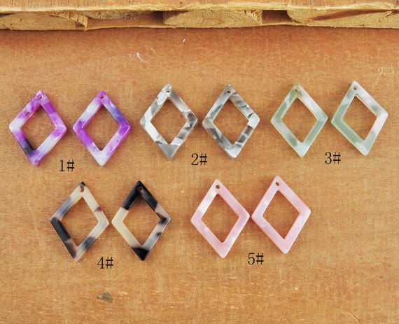Tortoise Shell Acetate Earring Charms,small Diamond Shaped Pendant