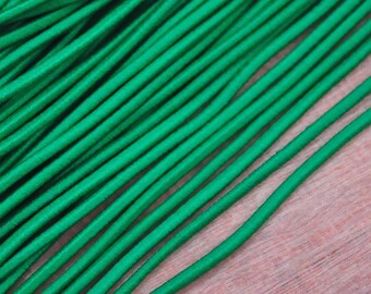 Green Elastic Cord,2.5mm Round Elastic Cord,Elastic Rope Craft DIY supplies,Nylon Exterior Rubber Interior--5yards/10yards/50yards