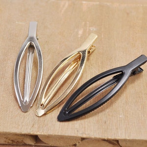 Oval Alligator Hair Clips,10pcs Silver/Gold/Black Metal Hair Alligator Clips,Alligator Teeth,Hair Accessory,Girls Hair Accessory--73x20mm.