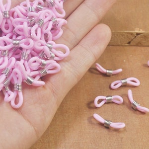 Pink eyeglass holder,Rubber Glasses Chain Holders,30pcs Eye Glasses Spectacle Chain Strap Holder Rubber Loop Ends-- 21x4mm