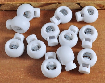 10-100Pc Plastic Single Hole Round Cordlock,Toggles Stopper,18mm drawstring lock,White cord lock,elastic cord stop,Toggle Lock supply