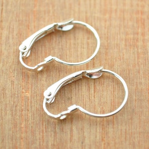 Earring,50 Pairs Silver Plated Interchangeable Leverback Ear Wires earhook earring findings setting 12x20mm.