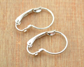 Earring,50 Pairs Silver Plated Interchangeable Leverback Ear Wires earhook earring findings setting 12x20mm.