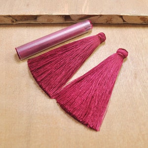 Wine red tassel,70mm tassel pendant,2pcs/10pcs silk tassels,wine red tassel Earrings Craft,black tassel Necklace.