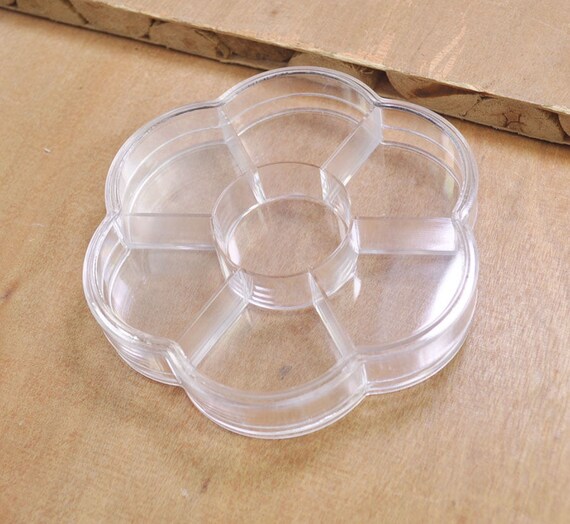 5pcs of Flower Shaped Clear Plastic Boxes, Plastic Containers, Plastic Box,parts  Storage Box,jewelry/sewing Tool Boxes 103mm 