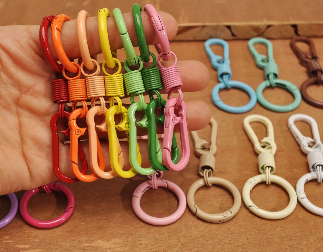 Spring Open Key Chain 1pcs-20pcs Spring Keychain,carabiner Spring Keyring,metal Keychain ...