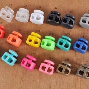 10 Plastic Toggle Cord Locks, Colorful spring button toggles, Double Hole Toggle Cord Lock,elastic cord locks, Face Mask toggle lock,Cording