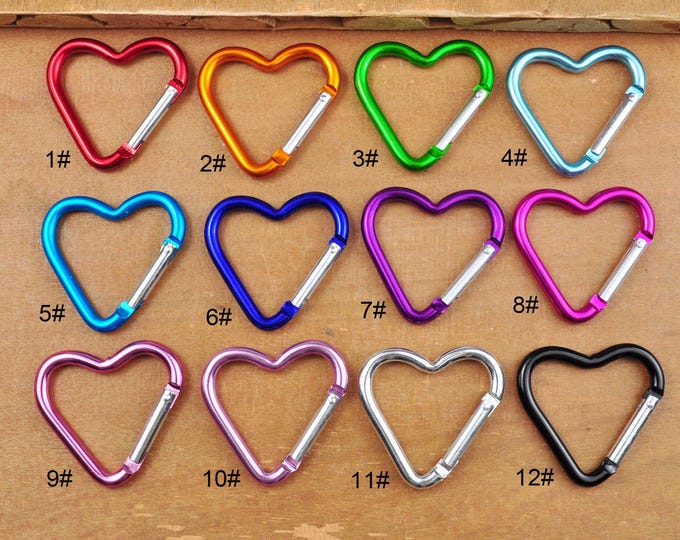 Heart Carabiner Key Chain，Aluminum Carabiner Clips, Backpack Carabiners,Camping Carabina Karabiner,keyring，Carabiner Snap hook clasp spring