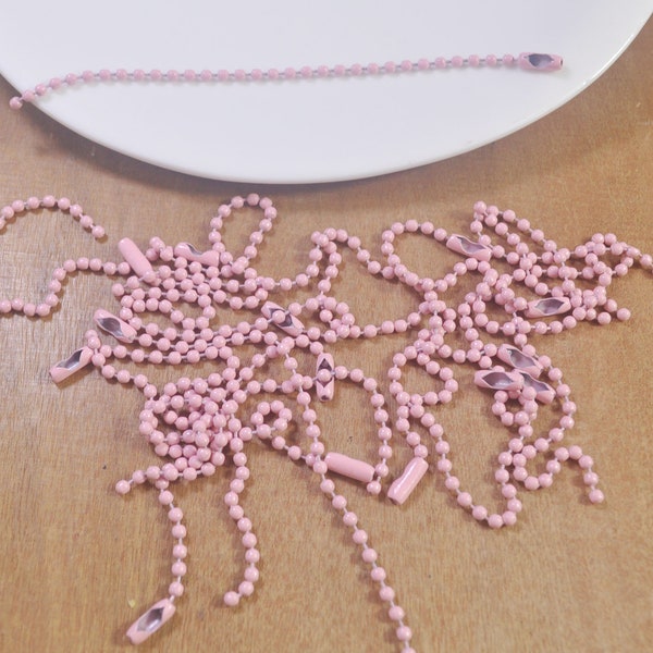 Ensemble de 20/50Pcs 4.5 pouces chaîne rose de boule, keychain de boule de 2.3mm, chaîne de boule de tag de pend, connecteur de chaîne de boule de Keychains