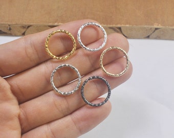 5 couleurs, anneau ouvert, 100 pièces 8/10/12/15/18/20 mm nouveau style anneaux de saut ronds en argent anneaux brisés torsadés connecteurs d'espacement pour la fabrication de bijoux