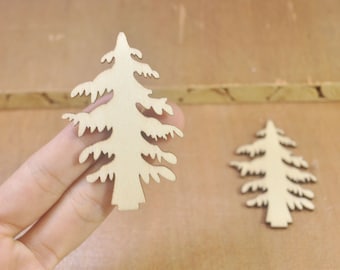 10Pcs Wood Christmas tree,Natural Wood Tree Pendant,Wooden Jewelry,Christmas decoration,DIY,blank unfinished wood,64x43mm