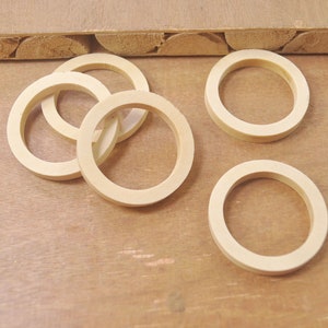 20Pcs 39mm Natural Flat Wood ring,Large unfinished wooden rings for earrings,wood circle,Round wood ring,wooden rings.