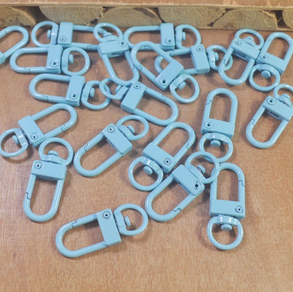 30pcs Light Blue Lobster Swivel Clasps Key Ring, Lobster Clasp