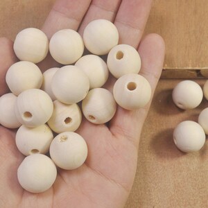 30-100 Pieces Large Beads,Natural wood beads,wooden round beads 18mm
