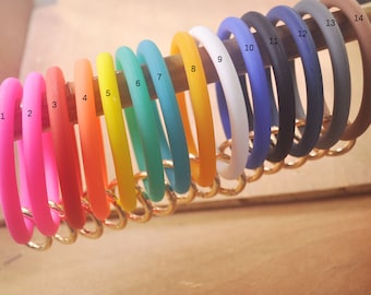 Silicone Bangle Bracelet Keychain,Key Saver,Lanyard Bracelet,Keyring Loop,Fob,Key Chain Wristlet,Key Ring Wrist Strap,Key Holder Jewelry