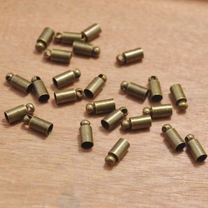 Small End Caps -100pcs antique bronze brass End Cap Clasp Clips Wholesale Jewelry Findings Cord Tip Cord End 8x3.5mm
