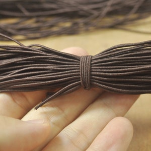 50/100yards Black coffee Elastic Cord,1mm Nylon Coated Round Elastic Cord Stretch Beading Mala String,Stretch Drawstring,Stretch Cord