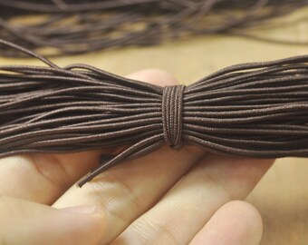 50/100yards Black coffee Elastic Cord,1mm Nylon Coated Round Elastic Cord Stretch Beading Mala String,Stretch Drawstring,Stretch Cord