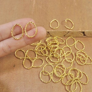 Open Jumpring,50pcs18x14mm New Style Gold Teardrop Jump Rings Twisted Split Rings Spacer Connectors For Jewelry Making