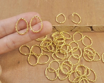 Otwarte kółka do skakania, 50 szt. 18 x 14 mm, nowe, złote kółka do skakania w kształcie łezki, skręcone kółka rozdzielające, łączniki dystansowe do wyrobu biżuterii
