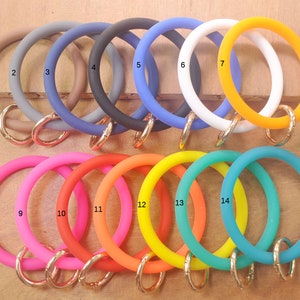Silicone Bangle Bracelet Keychain,Key Saver,Lanyard Bracelet,Keyring Loop,Fob,Key Chain Wristlet,Key Ring Wrist Strap,Key Holder Jewelry