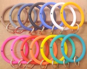 Silicone Bangle Bracelet Keychain,Key Saver,Lanyard Bracelet,Keyring Loop,Fob,Key Chain Wristlet,Key Ring Wrist Strap,Key Holder Jewelry