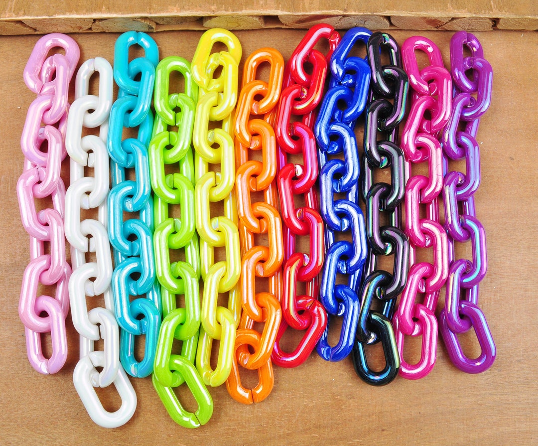AB Color Oval Cable Chunky Chain Links,plastic Open Chain Links