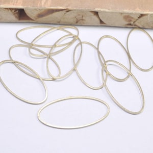50pcs Raw ottone piatto ovale saltare anello, connettori Oval, charm.oval ovale Ciondolo - 40x20mm