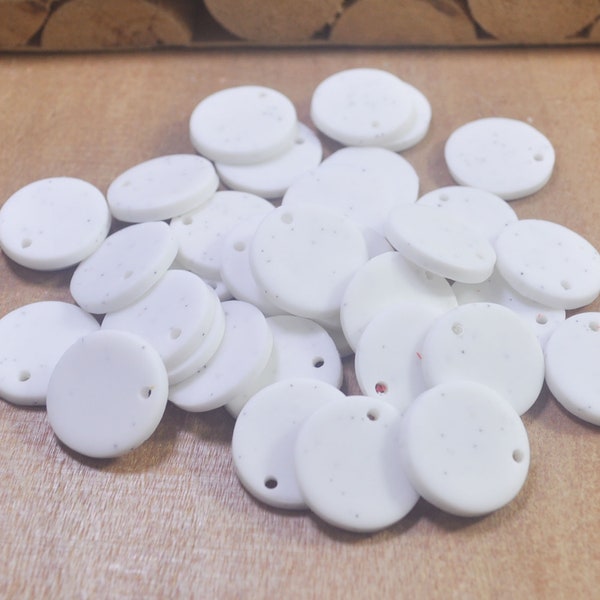 10 Pieces White Round disk clay earrings Pendant, polymer clay,Polymer Clay Disc Beads, Polymer Clay for Earrings or Necklaces,18mm