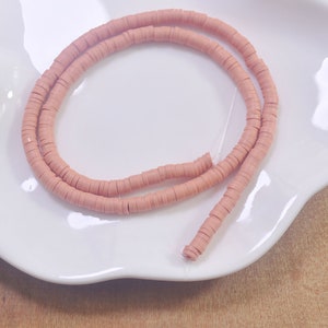 4mm vinyl Heishi beads, Light Orange polymer clay beads, African vinyl beads, Polymer Clay DIY Making Jewelry Bead,Length 40cm--23#