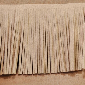 78mm wide khaki suede leather fringes,for costume fringes,3.3ft,fringed trim faux suede,leather fringes,Indian fringes,DIY tassel pendant