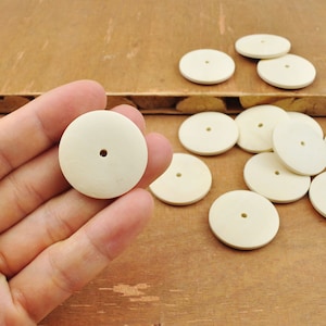 20pcs Flat Round Natural Wooden Beads,Circles Wooden discs beads, Unfinished Round Wood Bead Middle Hole--30mm.