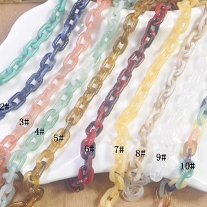 50Pcs Oval Chunky chain links,Plastic Open chain links,Curb chain links,Acrylic Chains for Jewelry Making Chain,choose your like