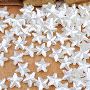 150 Stück Sternperlen, weißer Perlenstern, sternförmige ABS-Acrylperlen, Sternperlen für die Schmuckherstellung, 11 mm