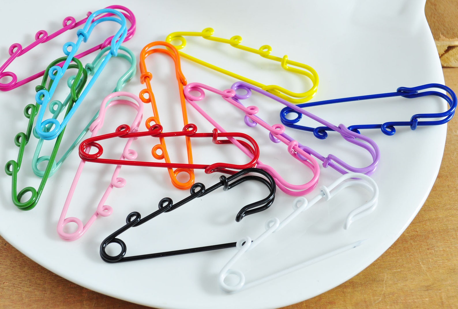 13 Colors,enamel Metal Safety Pin,colorful Safety Pin With 3 Loops,big ...