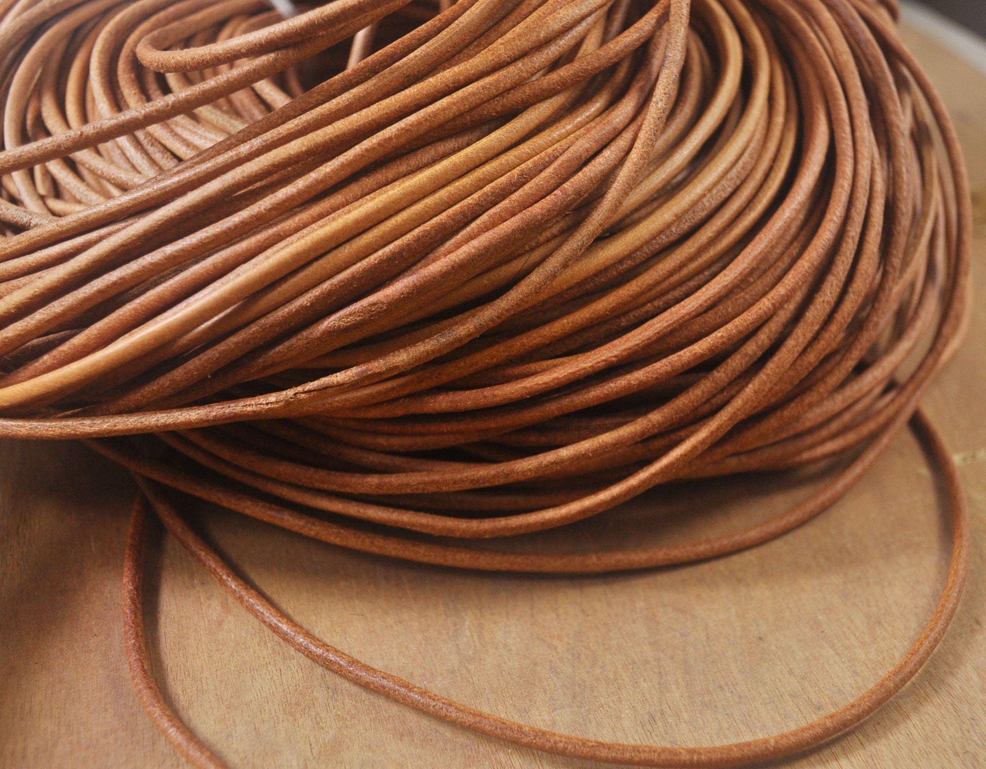 10 yards Brown Cowhide cords3mm Nautral Round Leather Cords Etsy