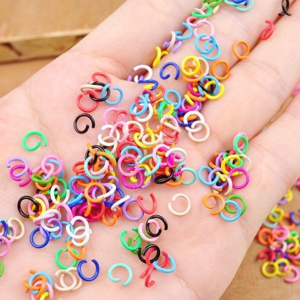 15 Colors Painted Metal Jump Rings,100, 300，500 or 1000 Pcs Bulk 6mm DIY Jewelry Findings Open Jump Rings for jewelry making Accessories